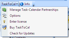 TaskToCal CommandBar